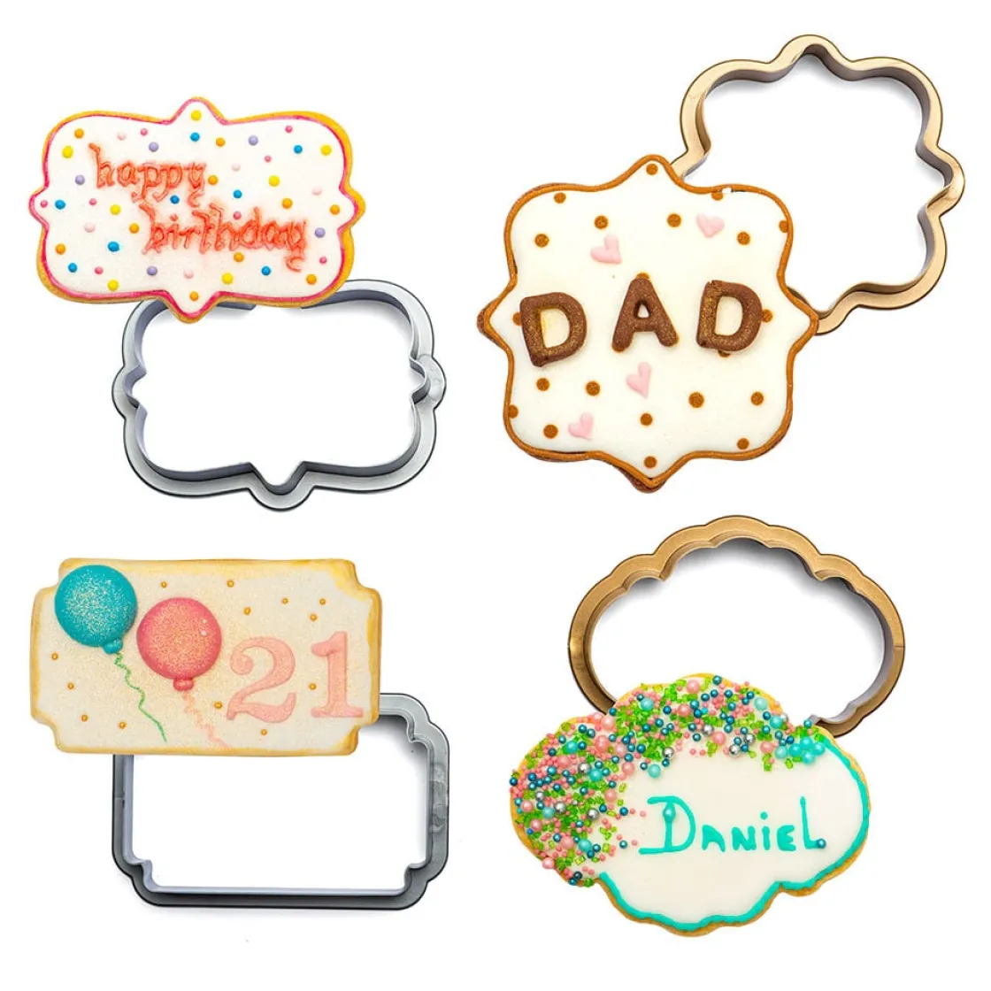 Decora Koekjes Uitsteker Set Frames 4-delig* Figuur Stekers
