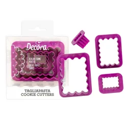 Decora Koekjes Uitstekerset Rechthoek met Kartel 4st.* Figuur Stekers