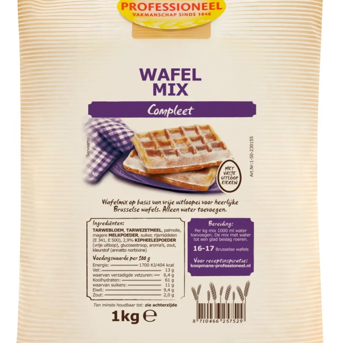 Koopmans Professional Koopmans Prof. Wafelmix 1kg* Banketmixen|Bekijk Alle Mixen