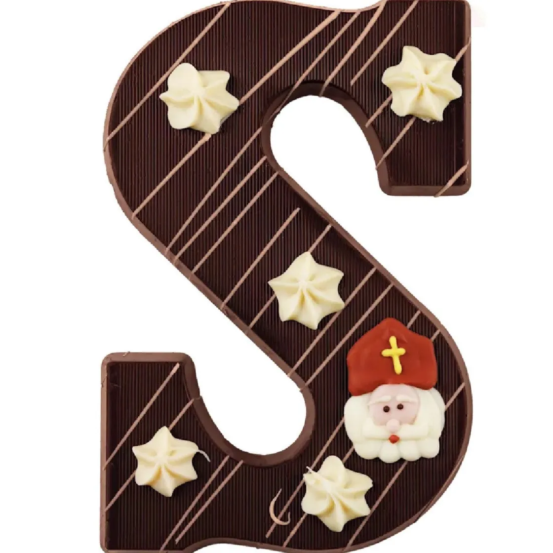 Overig Luxe Chocoladeletter Puur -Letter S- 220g* Snoepgoed|Chocolade Decoraties