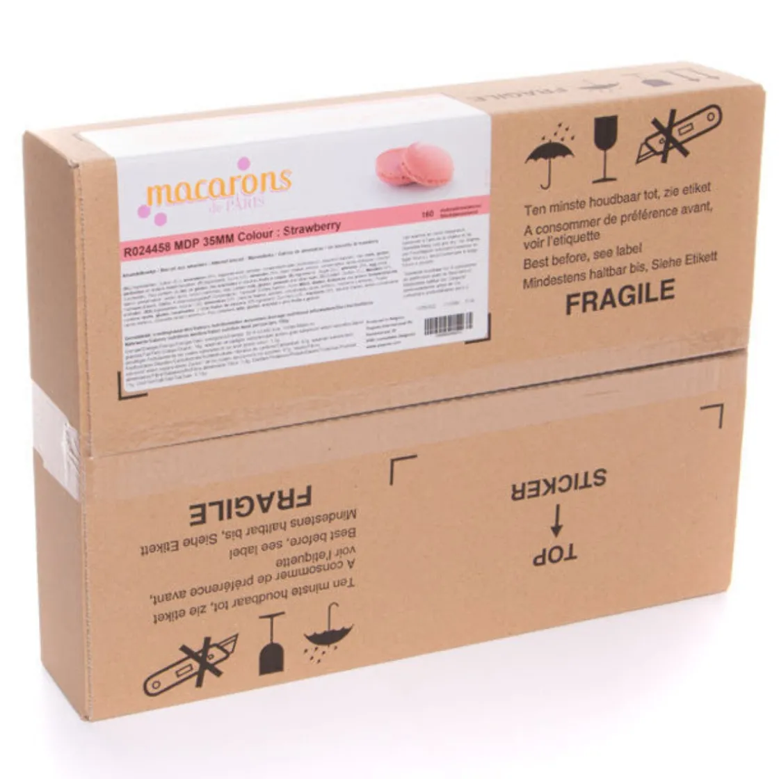 Overig Macarons Aardbei Ø3,5cm 160st.* Halffabricaten