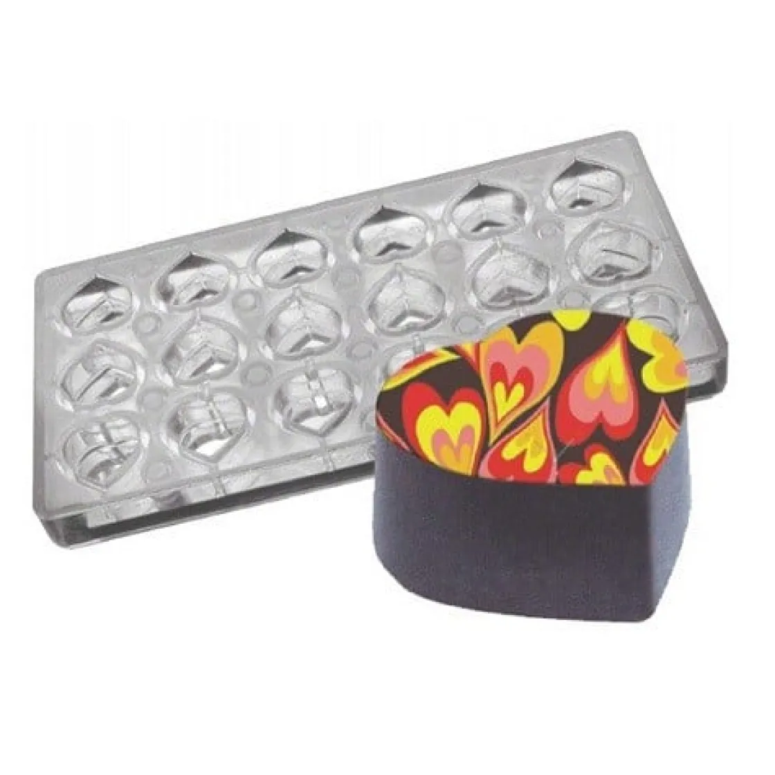 Chocolate World Magneet bonbonvorm Hart 30x32x15mm (18)* Logo Bonbons|Magneet Bonbonvormen