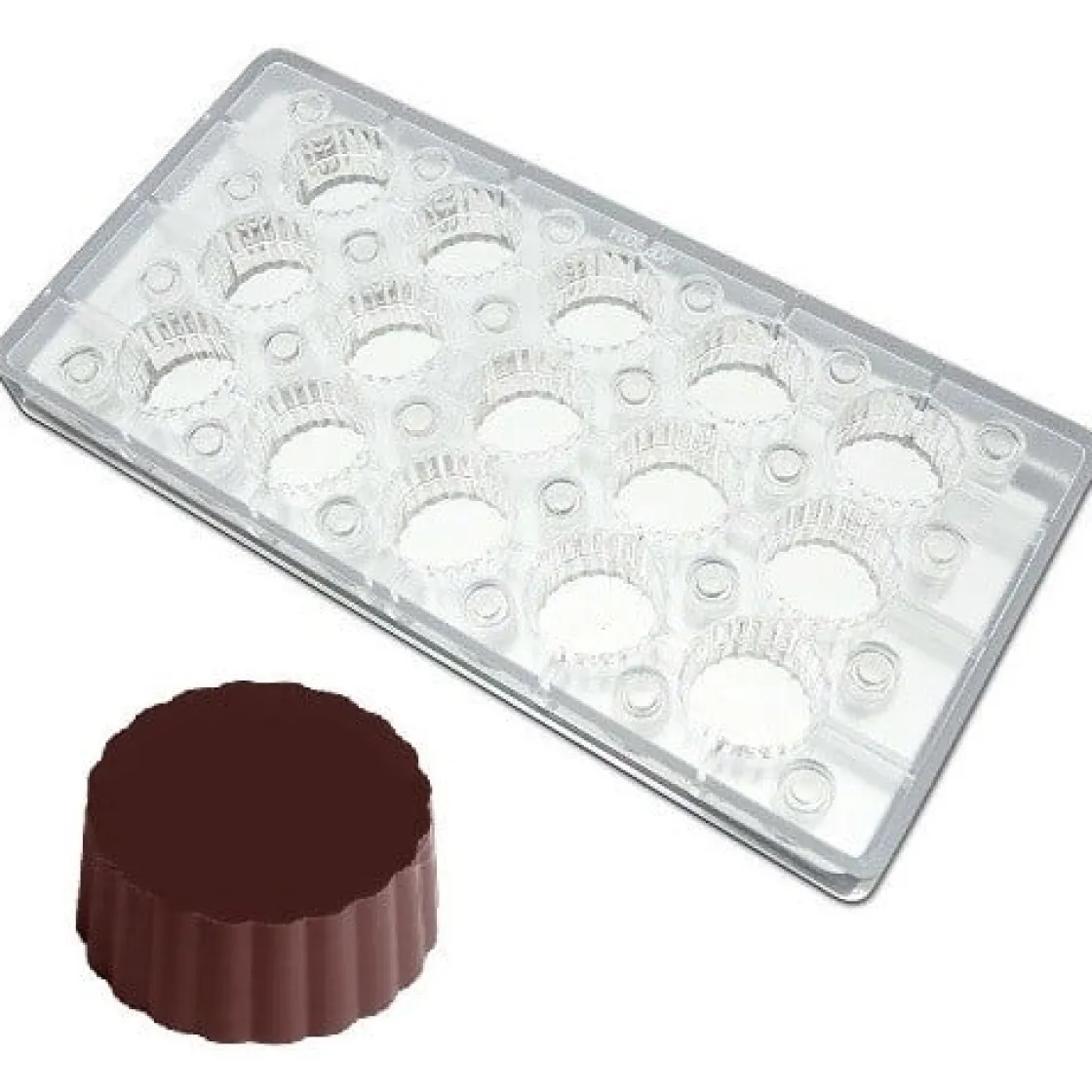 Chocolate World Magneet bonbonvorm kartel Rond Ø32x14mm (15)* Logo Bonbons|Magneet Bonbonvormen