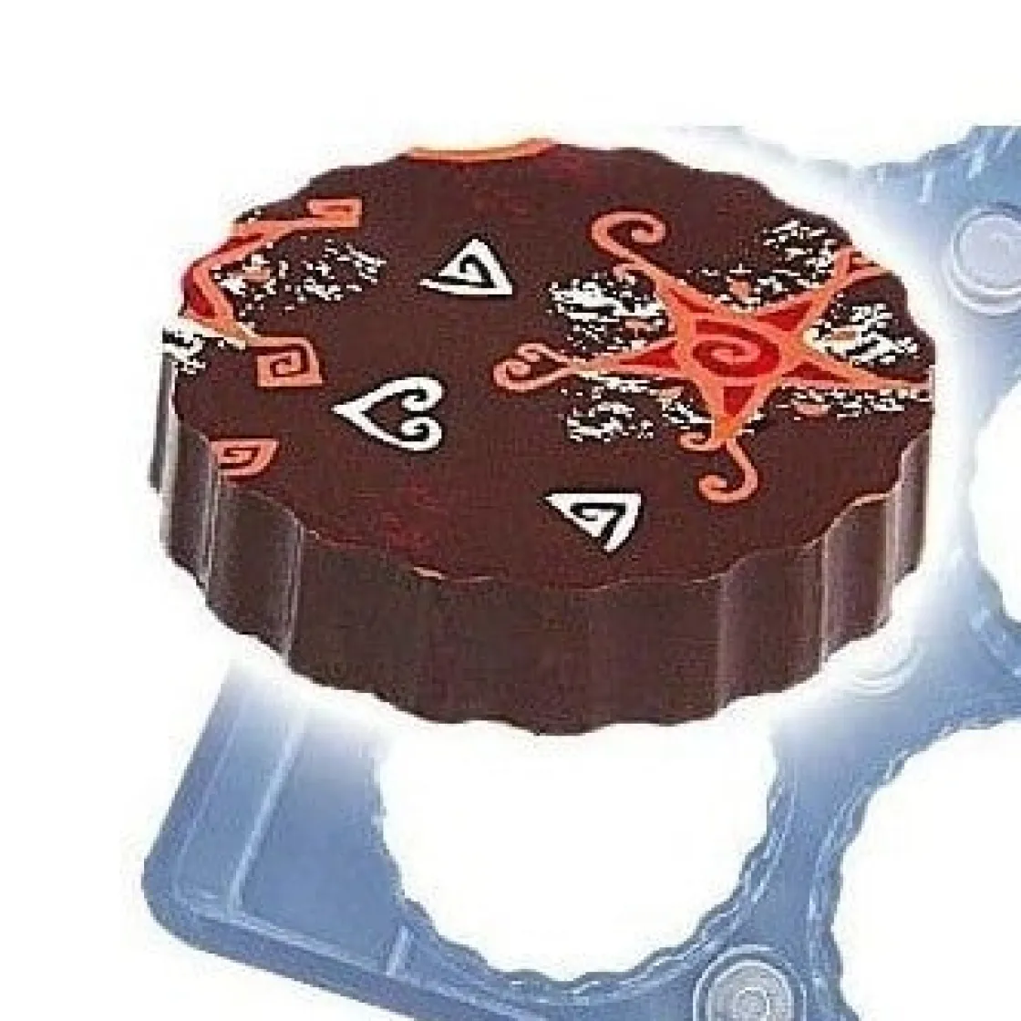 Chocolate World Magneet bonbonvorm kartel Rond Ø50x10mm (10)*** Logo Bonbons|Magneet Bonbonvormen