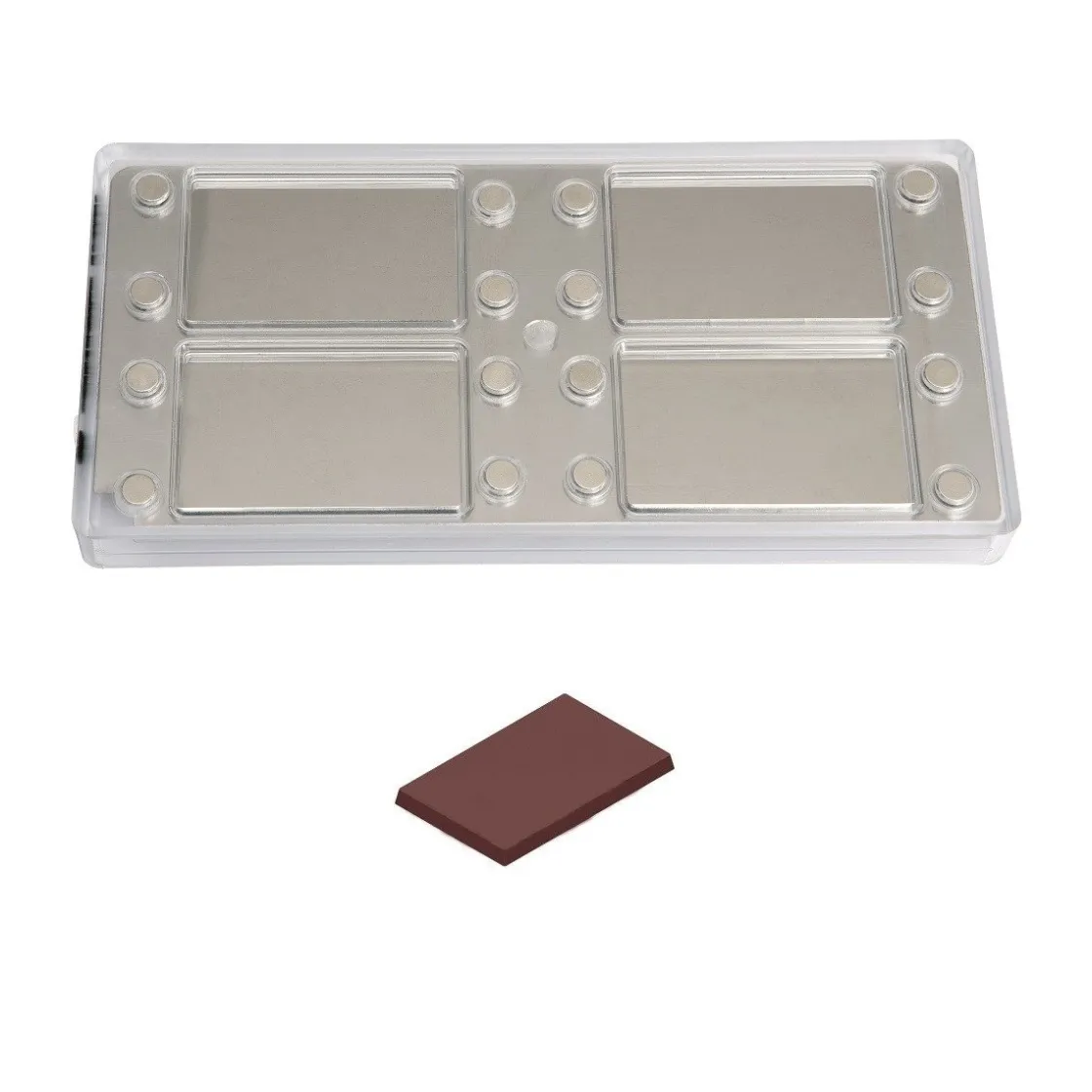 Chocolate World Magneet bonbonvorm Visitekaartje 85x55x6mm (4)* Logo Bonbons|Magneet Bonbonvormen