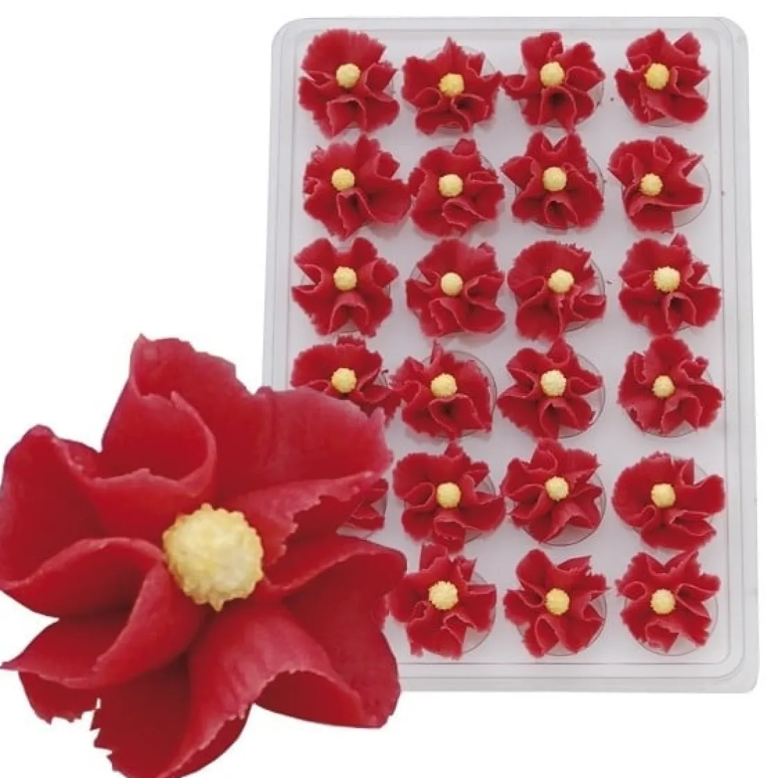 Overig Marsepein Chinese Rozen Rood 35mm (24 st.)* Bloem Decoraties