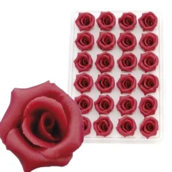 Overig Marsepein Rozen Bordeaux 6-blads 25mm (24 st.)* Bloem Decoraties