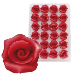 Overig Marsepein Rozen Rood 6-blads 25mm (24 st.)* Bloem Decoraties