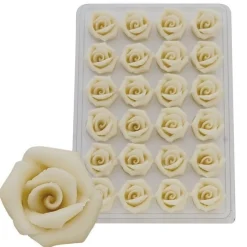 Overig Marsepein Rozen Wit 6-blads 25mm (24 st.)* Bloem Decoraties