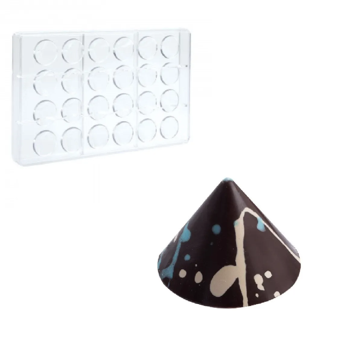 Martellato Martelatto Bonbonvorm Kegel Vorm (24x) Ø32x23mm*** Bonbonvormen