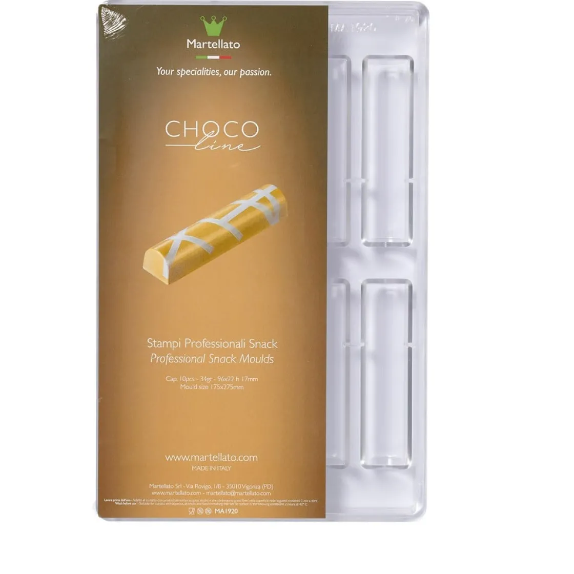 Martellato Bonbonvorm Curvy Snack (10x) 96x22x17mm* Bonbonvormen