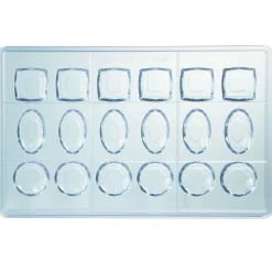 Martellato Bonbonvorm Diamant Vierkant-Ovaal-Rond (18x)* Bonbonvormen