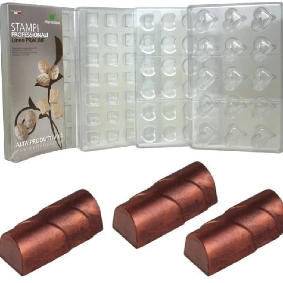 Martellato Bonbonvorm Staafje II (30x) 40x18 mm* Bonbonvormen