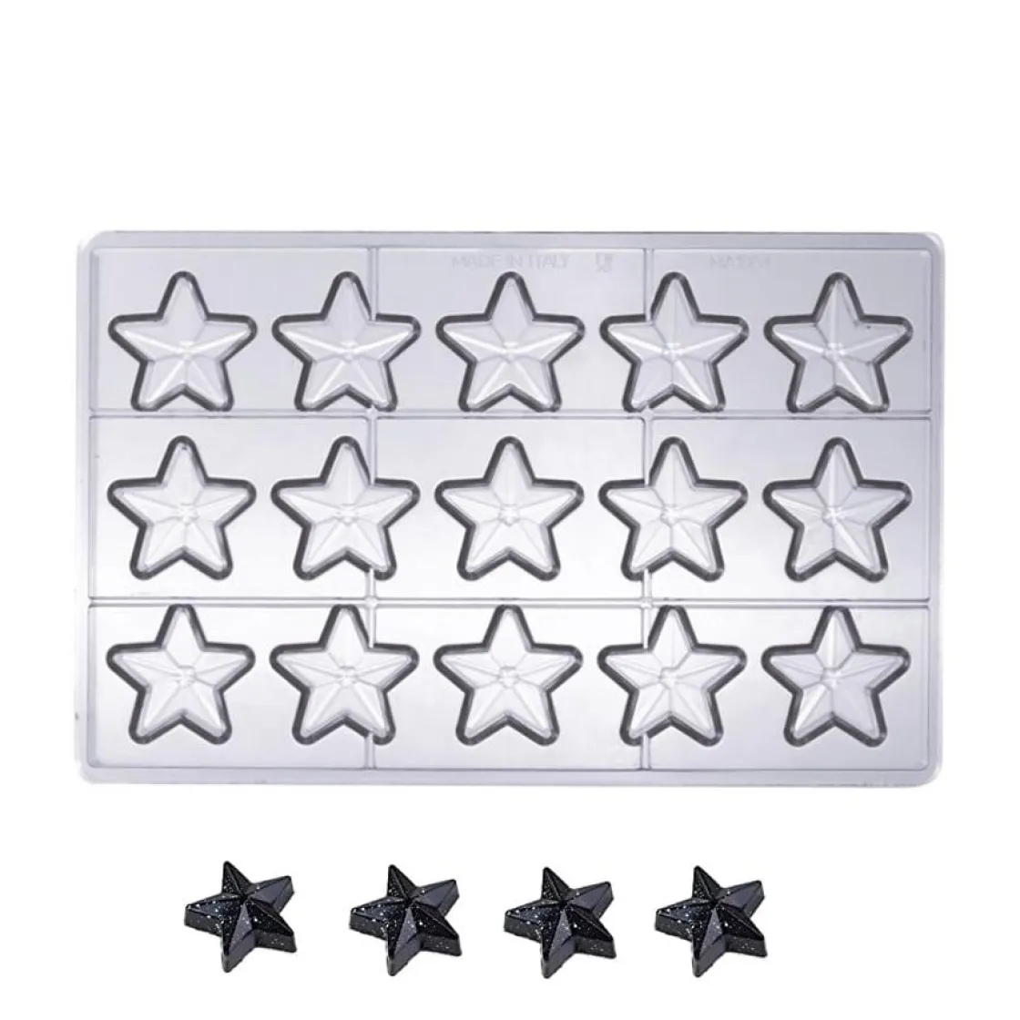 Martellato Bonbonvorm Sterretjes (15x) 40x42x16mm* Bonbonvormen