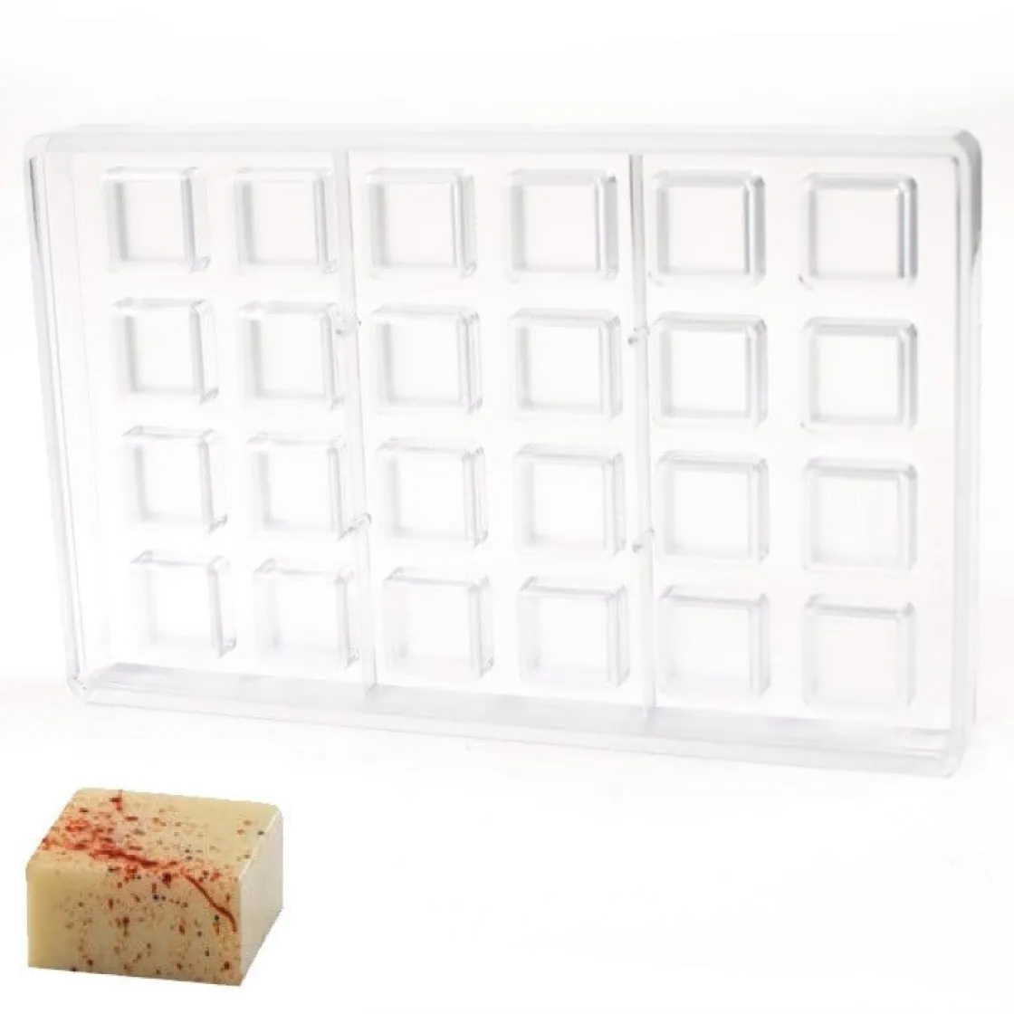 Martellato Bonbonvorm Vierkant Blokjes (24x) 25x25 mm* Bonbonvormen