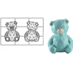 Martellato Chocolade Holvorm Teddybeer 97x64x130mm* Hol Vormen