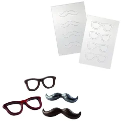 Martellato Chocolademal Snor en Bril (8x)* Figuur Mallen