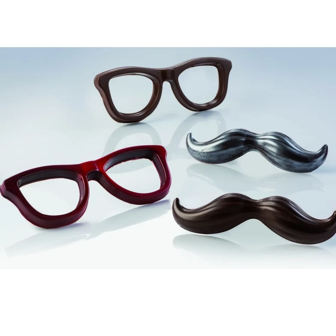 Martellato Chocolademal Snor en Bril (8x)* Figuur Mallen