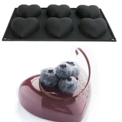 Martellato Siliconen Vorm Hart 74,5x68mm (6) 29x17cm* Bakvormen Siliconen|Ijs En Dessert Vormen