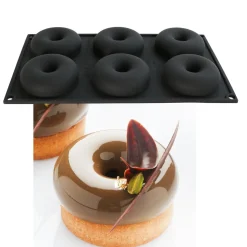Martellato Siliconen Vorm Donut Ø75x25mm (6) 29x17cm* Ijs En Dessert Vormen|Bakvormen Siliconen