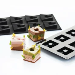 Martellato Siliconen Vorm Cube 50x50mm (8) Set/2*** Bakvormen Siliconen|Ijs En Dessert Vormen