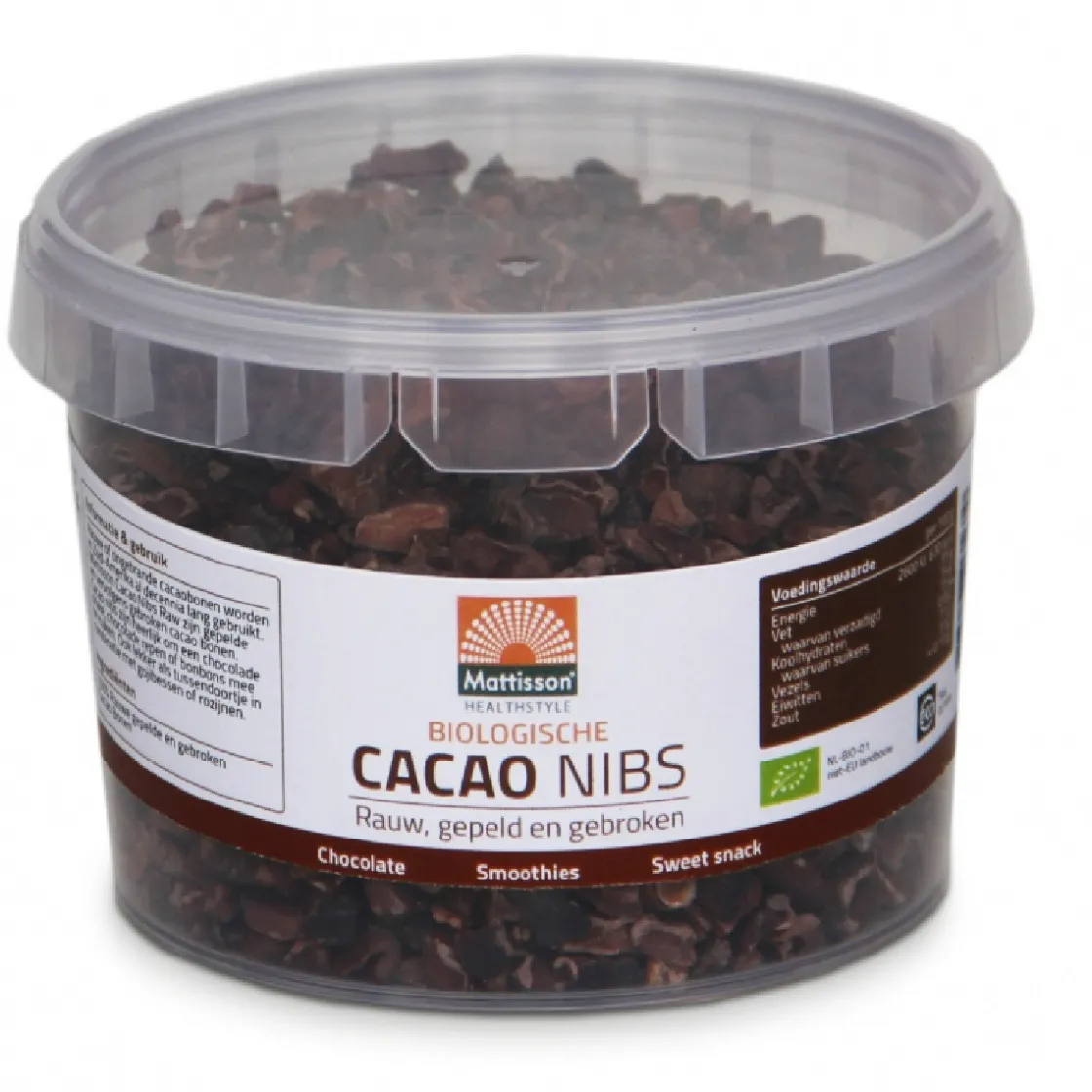 Mattisson Cacao Nibs Rauw Biologisch 150g* Cacaoproducten
