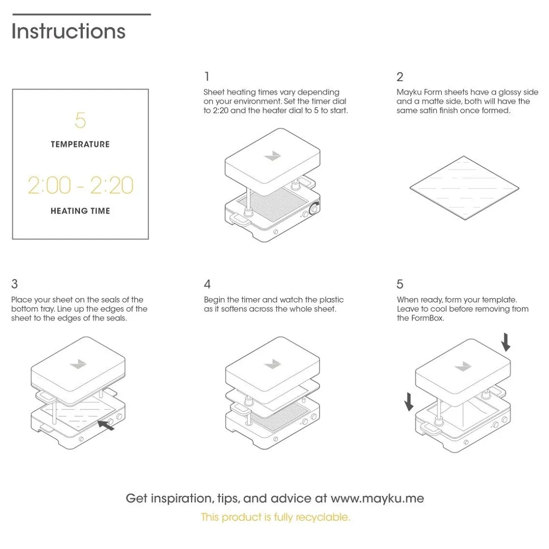 Overig Mayku Sheets t.b.v. Formbox 30 stuks* Vorkjes, Rekjes En Toebehoren