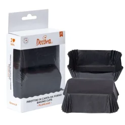 Decora Mini Plumcake Bakvorm Zwart 80x50x32(h)mm 36 stuks* Bakvormen Papier