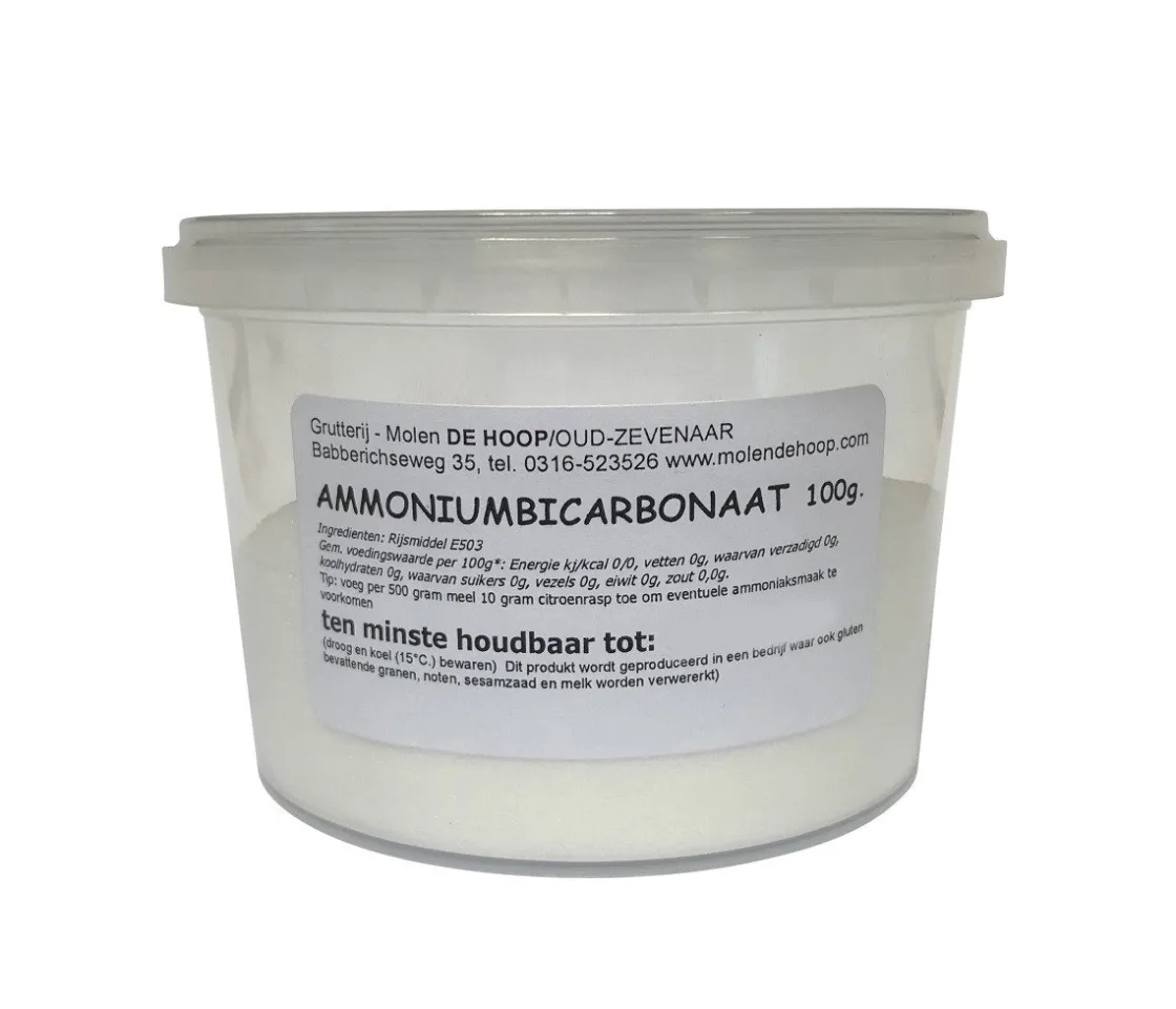 Molen de Hoop Ammoniumbicarbonaat 100gr* Hulpstoffen