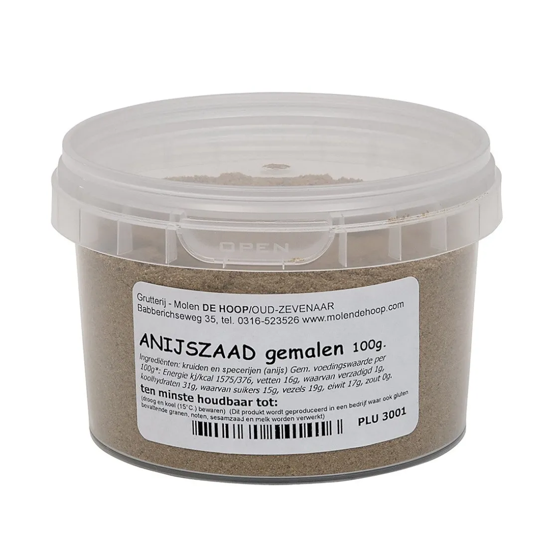 Molen de Hoop Anijszaad Gemalen 100 gr.* Kruiden En Specerijen