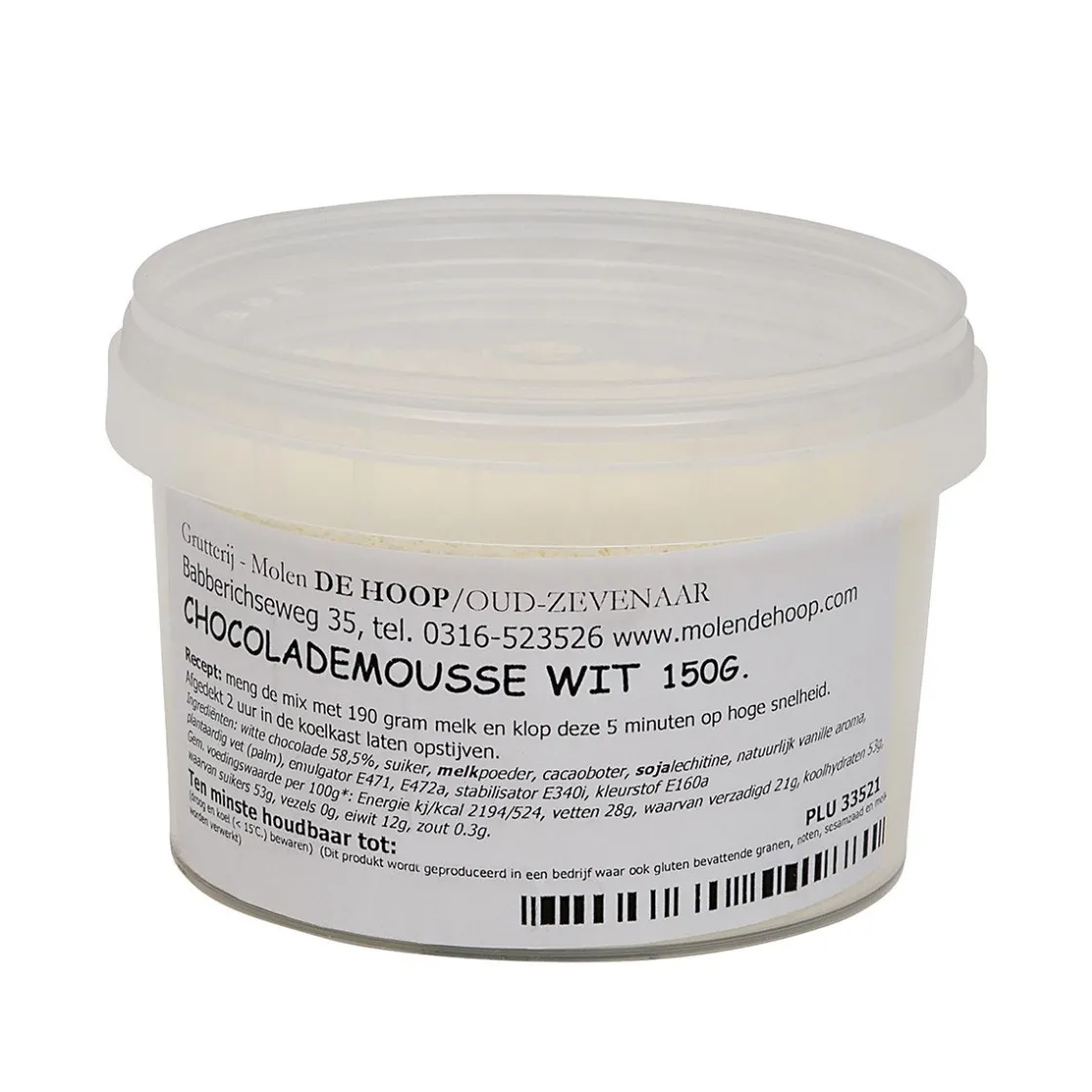 Molen de Hoop Bavarois Chocolademousse Wit 150gr* Dessertmixen|Mousse
