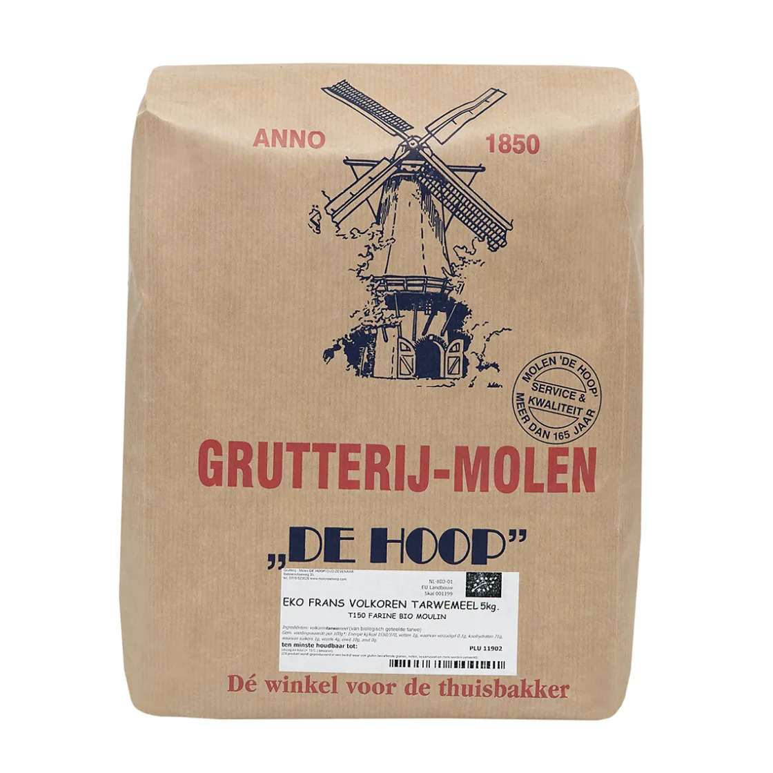 Molen de Hoop EKO Franse Volkoren Tarwemeel T150 5kg* Bloem En Meel