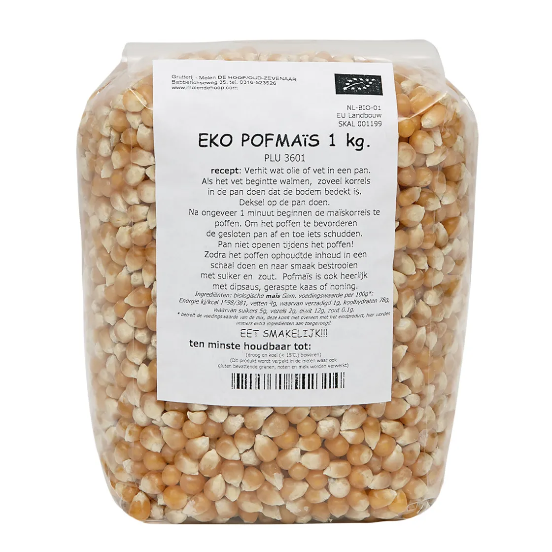 Molen de Hoop EKO Pofmais 1kg* Zaden, Granen, Noten En Vruchten