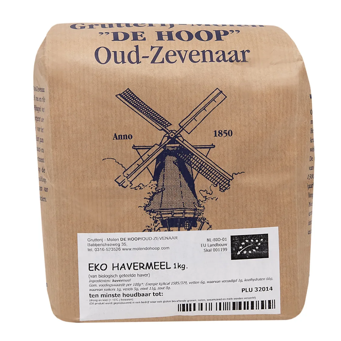 Molen de Hoop EKO Volkoren Havermeel 1kg* Bloem En Meel