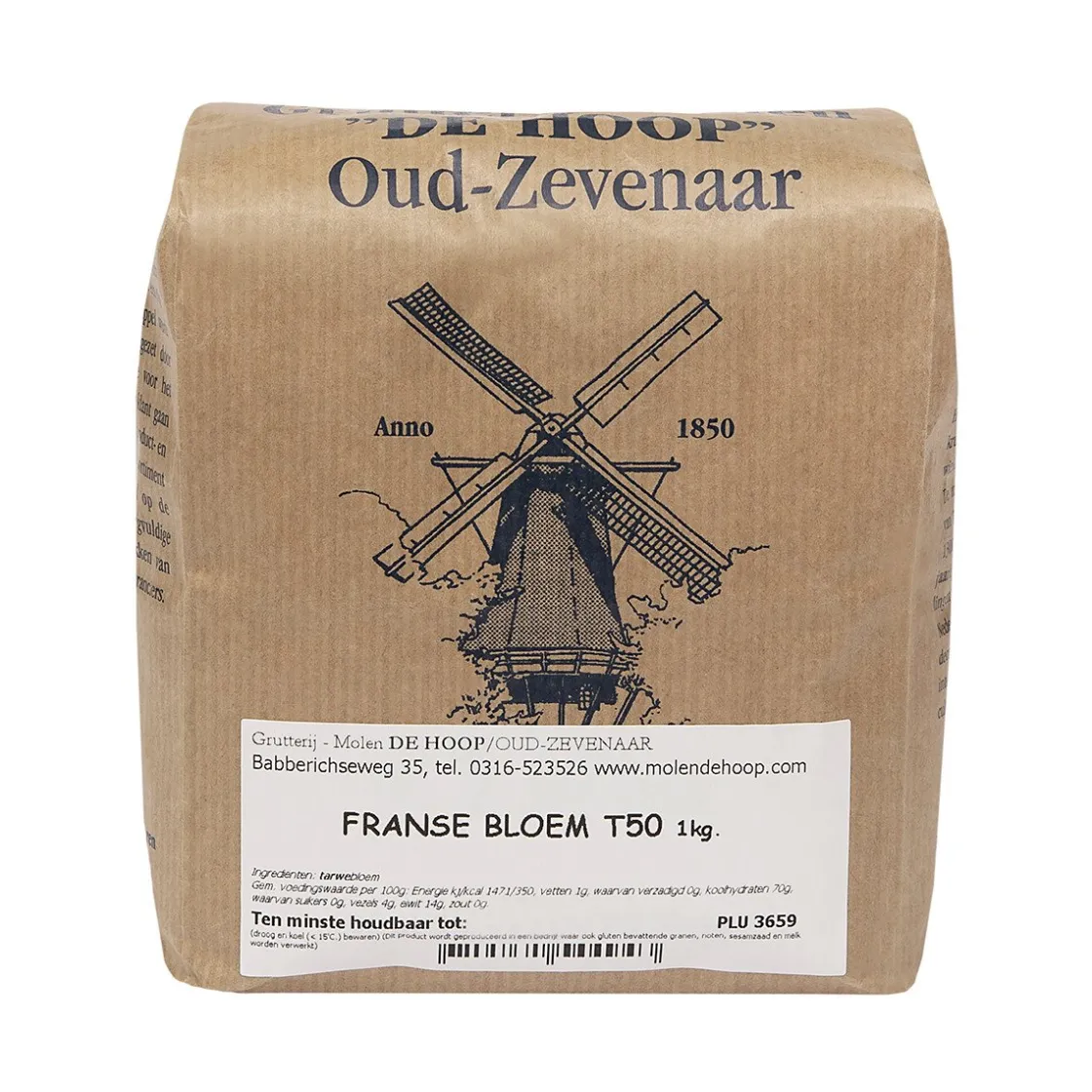 Molen de Hoop Franse Tarwebloem T50 1kg* Bloem En Meel