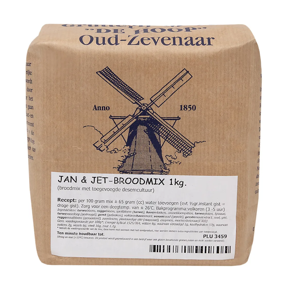 Molen de Hoop Jan & Jet Broodmix 1kg (geen gist nodig)* Broodmixen|Bekijk Alle Mixen