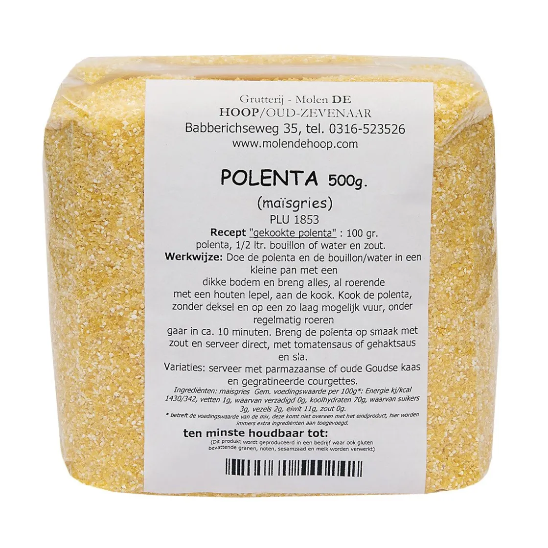 Molen de Hoop Maisgries (polenta) 500gr* Zaden, Granen, Noten En Vruchten