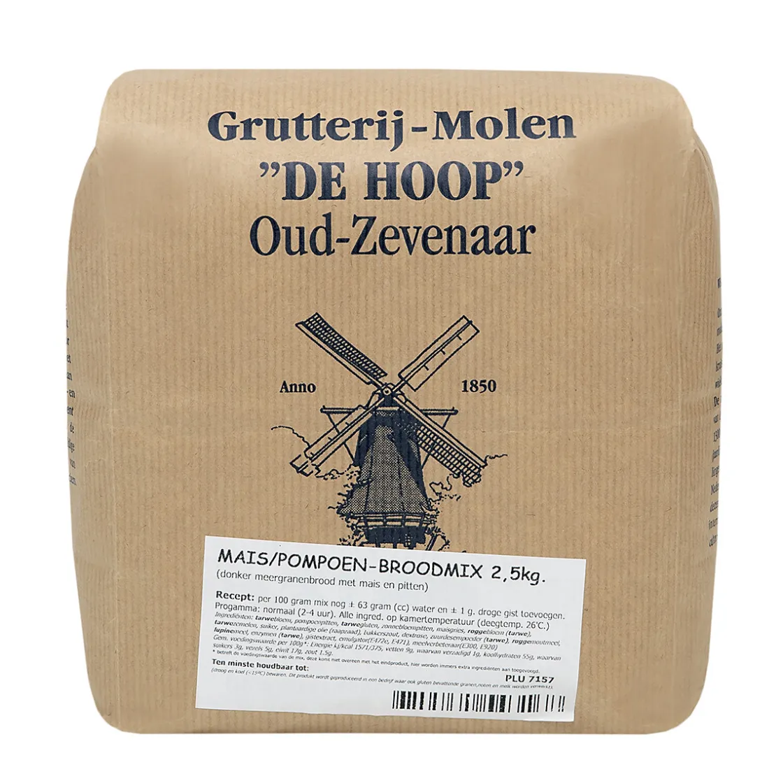 Molen de Hoop Mais/Pompoen Broodmix 2,5kg* Broodmixen|Bekijk Alle Mixen