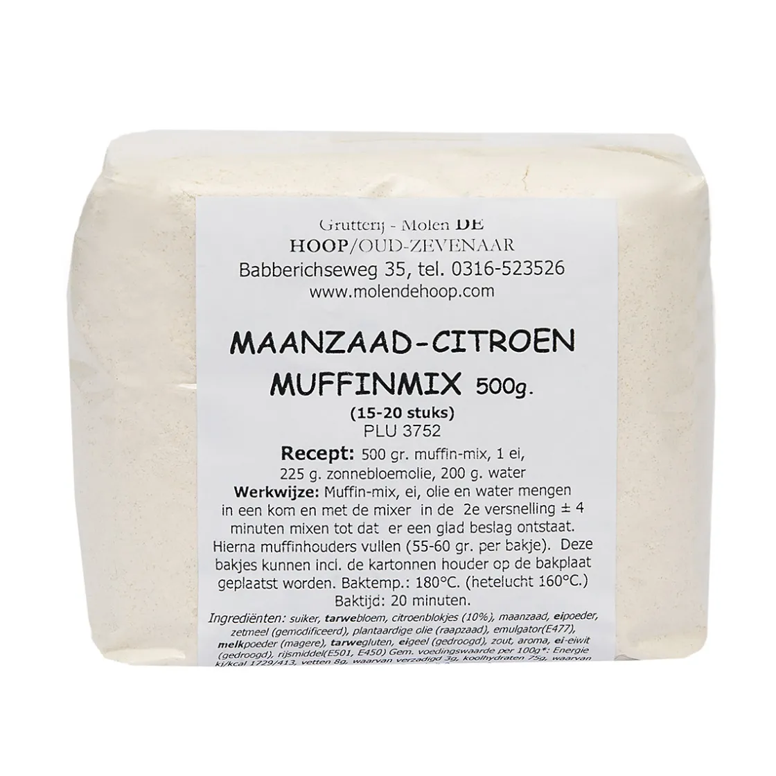 Molen de Hoop Muffin-mix Maanzaad-Citroen 500gr* Banketmixen|Bekijk Alle Mixen