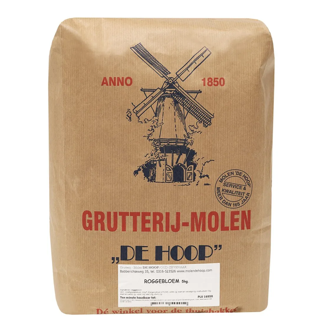 Molen de Hoop Roggebloem 5kg* Bloem En Meel