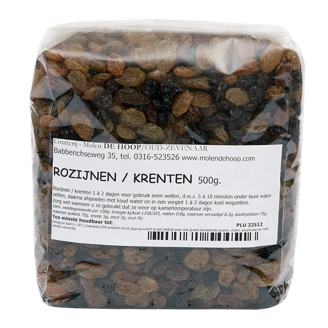 Molen de Hoop Rozijnen-Krenten Mix 500g* Zaden, Granen, Noten En Vruchten
