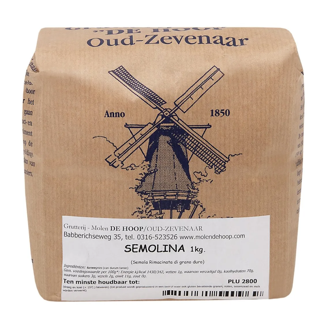Molen de Hoop Semolina (Pastabloem) 1kg* Bloem En Meel