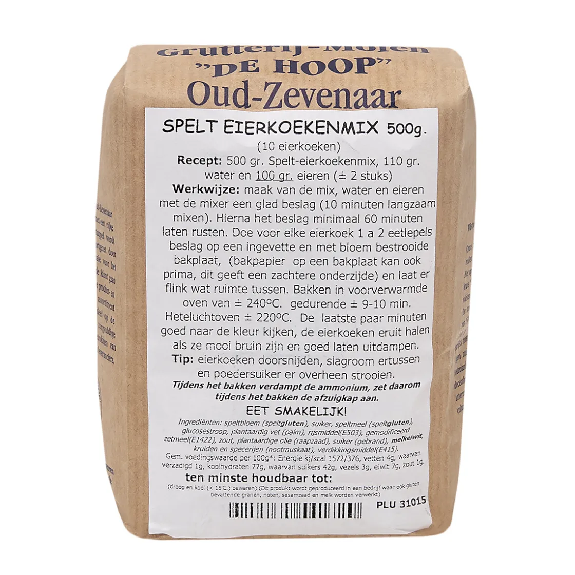 Molen de Hoop Spelt Eierkoekenmix 500g* Koekmixen|Bekijk Alle Mixen