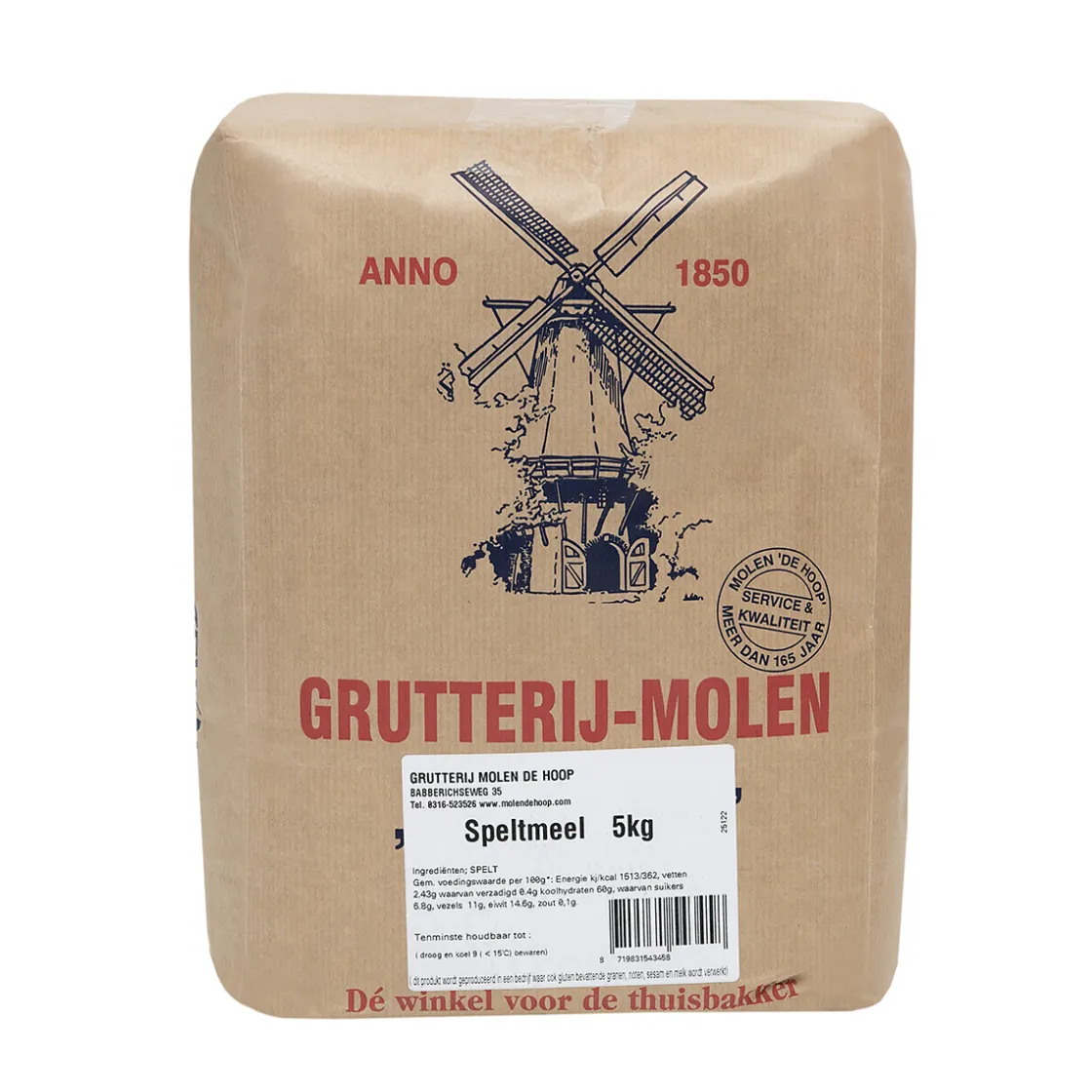 Molen de Hoop Speltmeel 5kg* Bloem En Meel