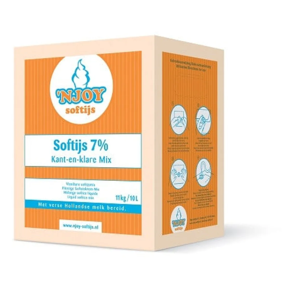 Njoy IJsmix Vloeibaar K+K Vanille 7% (10 liter)* Ijsmixen