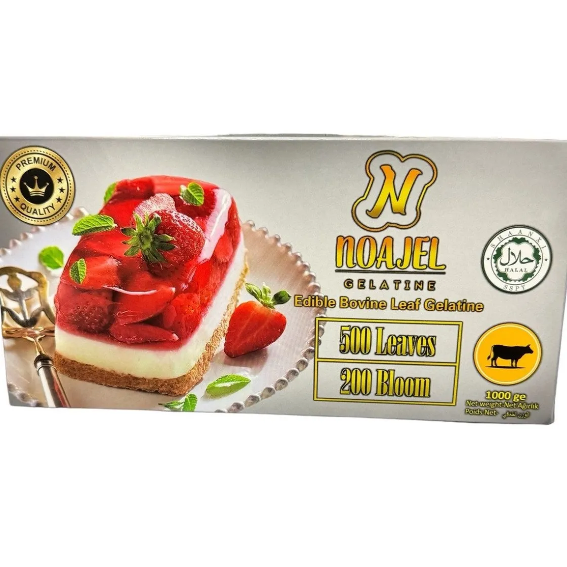 Overig Noajel Halal Runder Bladgelatine Goud 200 Bloom 1kg (500st)* Hulpstoffen