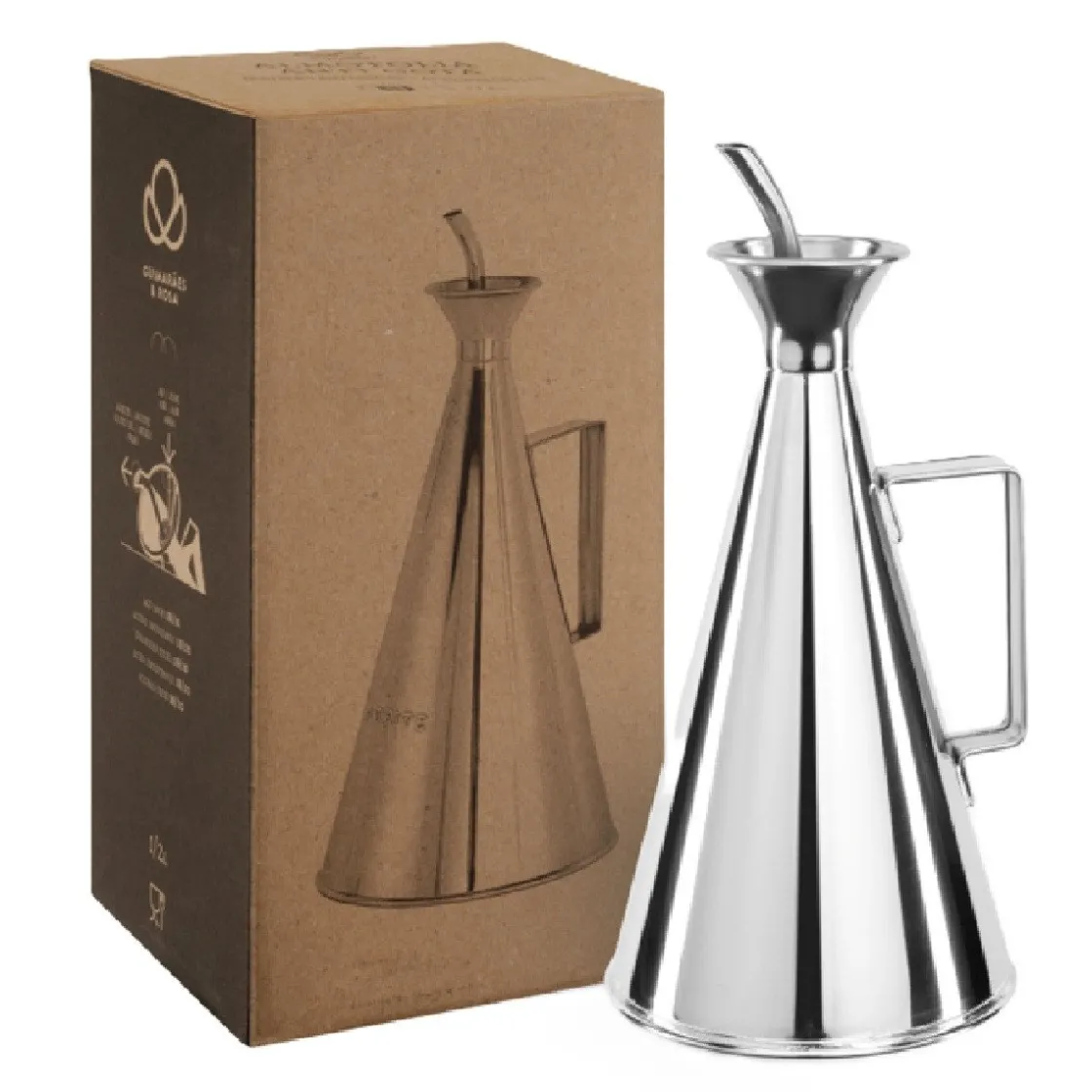 Overig No-drip Olie/Azijnfles RVS 0,5L* Bakhulpmiddelen