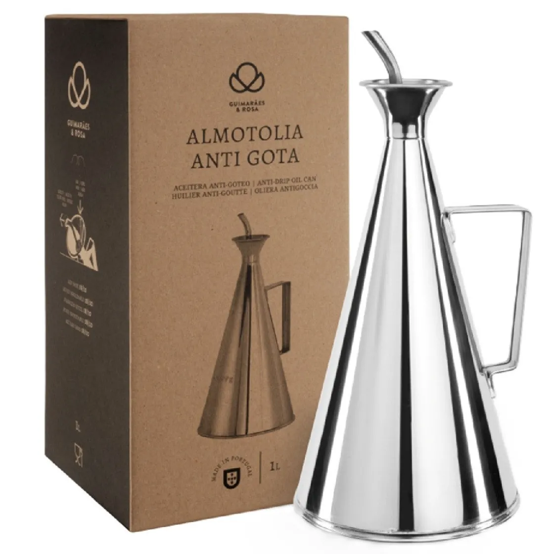 Overig No-drip Olie/Azijnfles RVS 1L* Bakhulpmiddelen