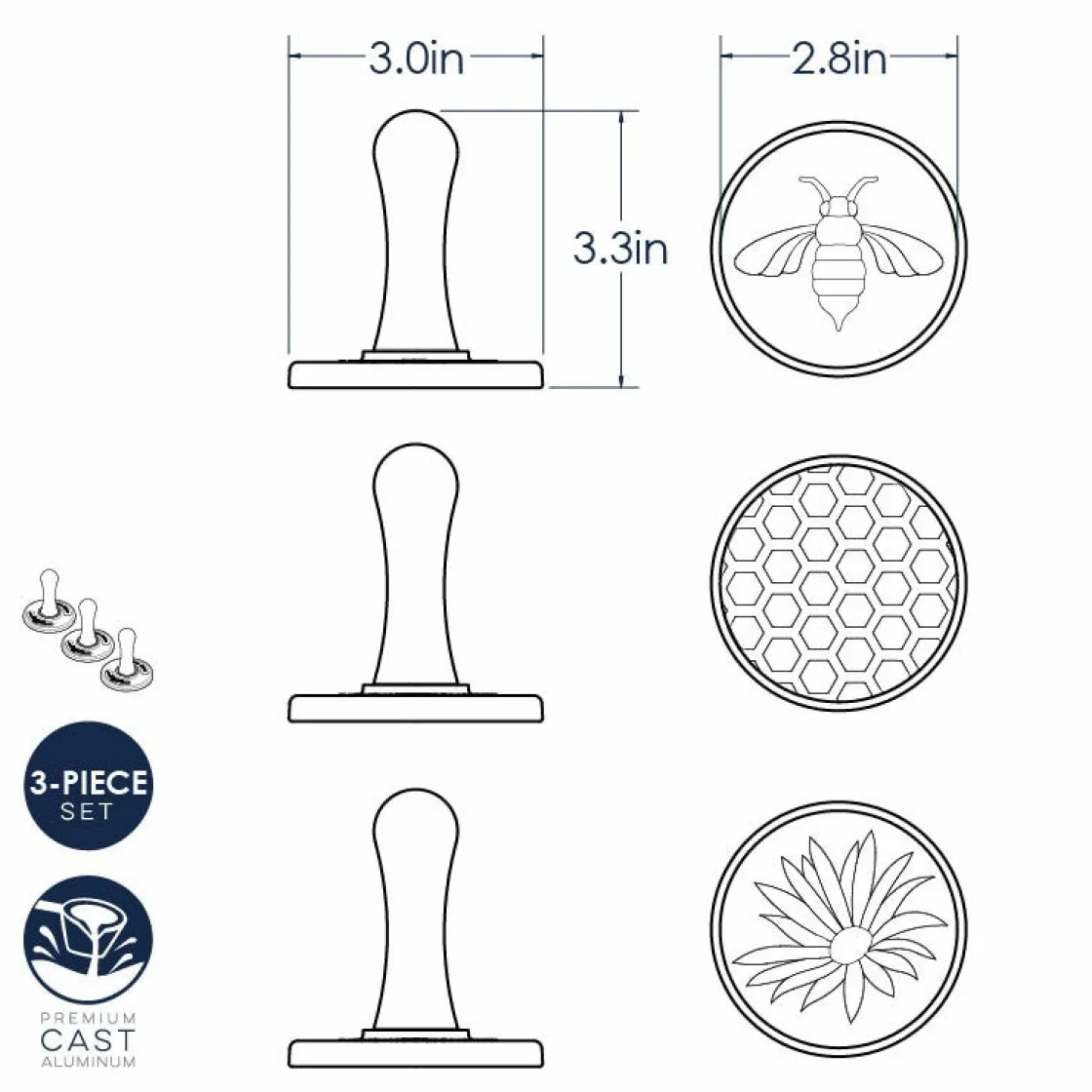 Nordic Ware Koekjesstempel Honey Bees Set/3* Figuur Stekers