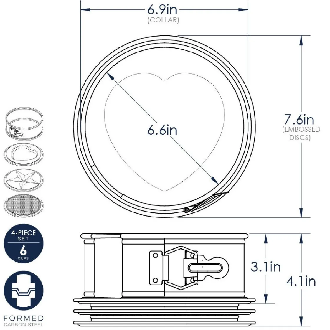 Nordic Ware Springvorm Ø17,5cm Set/3* Ronde Bakvormen